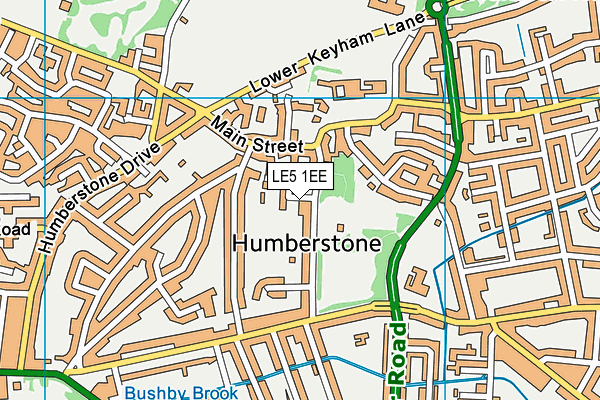 LE5 1EE map - OS VectorMap District (Ordnance Survey)