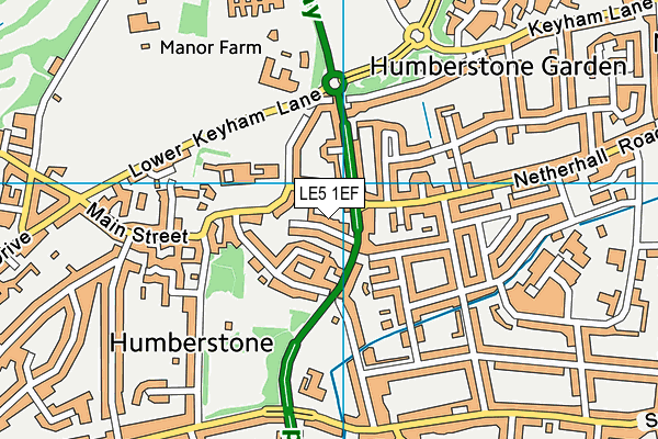 LE5 1EF map - OS VectorMap District (Ordnance Survey)