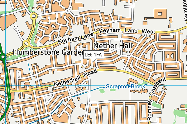 LE5 1FA map - OS VectorMap District (Ordnance Survey)