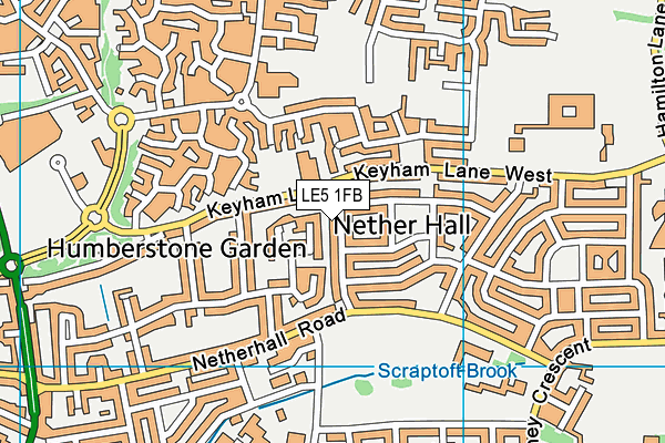 LE5 1FB map - OS VectorMap District (Ordnance Survey)