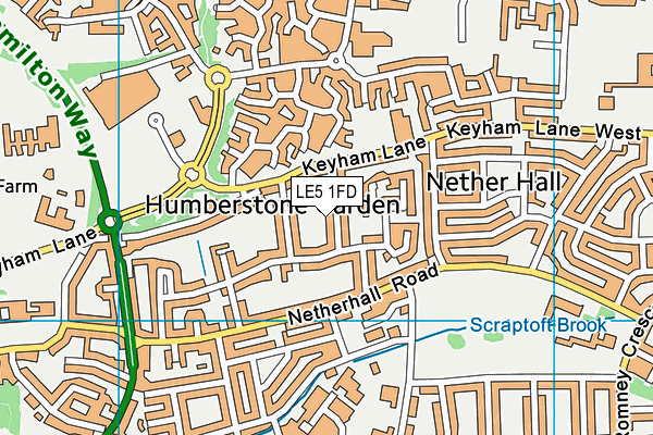 LE5 1FD map - OS VectorMap District (Ordnance Survey)