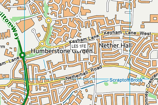 LE5 1FE map - OS VectorMap District (Ordnance Survey)