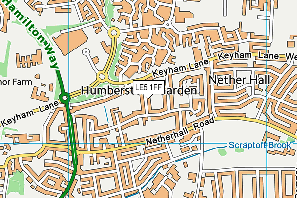 LE5 1FF map - OS VectorMap District (Ordnance Survey)