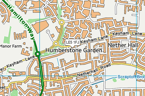 LE5 1FJ map - OS VectorMap District (Ordnance Survey)