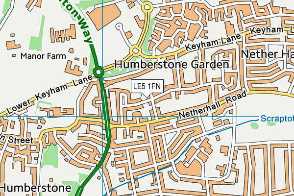 LE5 1FN map - OS VectorMap District (Ordnance Survey)