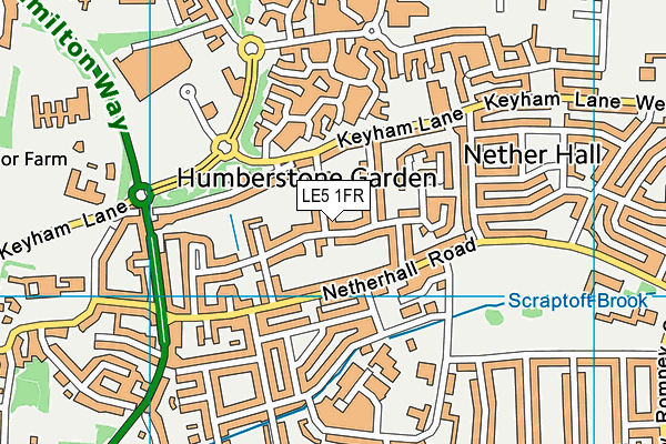 LE5 1FR map - OS VectorMap District (Ordnance Survey)