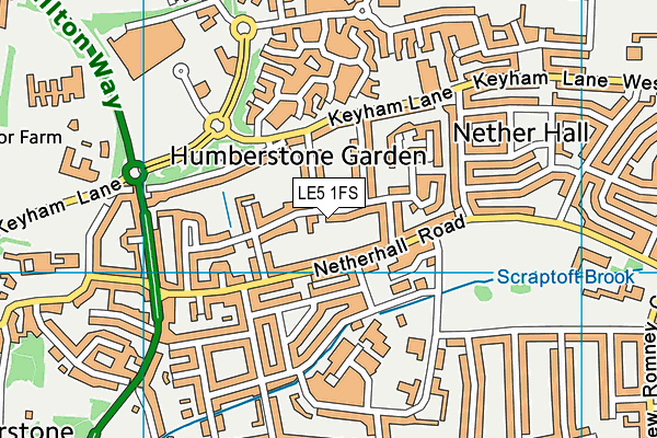 LE5 1FS map - OS VectorMap District (Ordnance Survey)