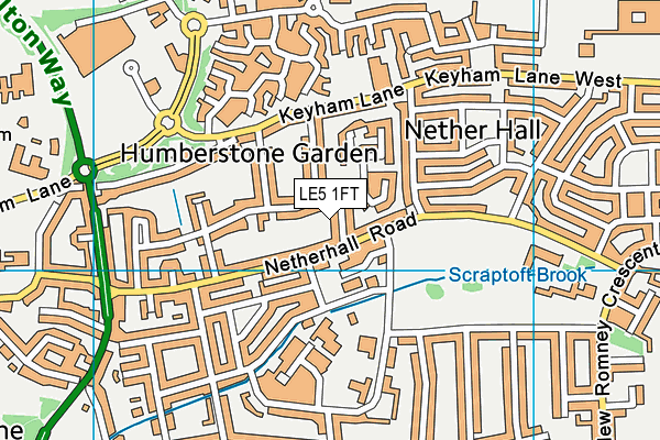 LE5 1FT map - OS VectorMap District (Ordnance Survey)