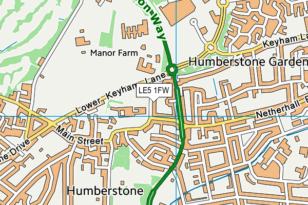 LE5 1FW map - OS VectorMap District (Ordnance Survey)