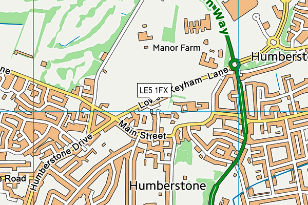 LE5 1FX map - OS VectorMap District (Ordnance Survey)