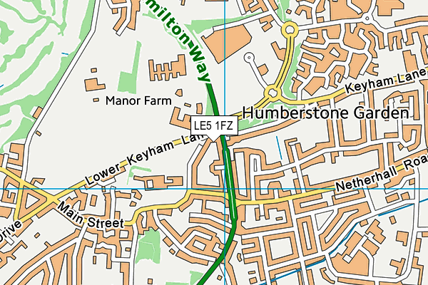 LE5 1FZ map - OS VectorMap District (Ordnance Survey)