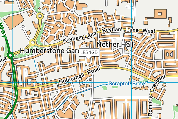 LE5 1GD map - OS VectorMap District (Ordnance Survey)