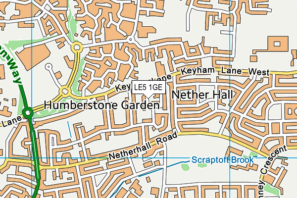 LE5 1GE map - OS VectorMap District (Ordnance Survey)