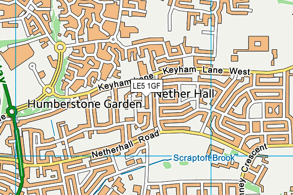 LE5 1GF map - OS VectorMap District (Ordnance Survey)