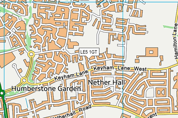 LE5 1GT map - OS VectorMap District (Ordnance Survey)