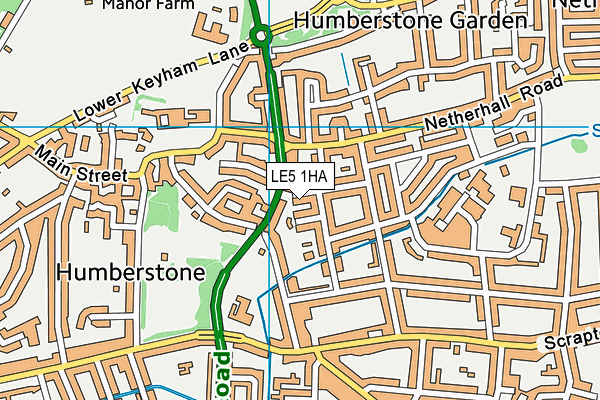 LE5 1HA map - OS VectorMap District (Ordnance Survey)