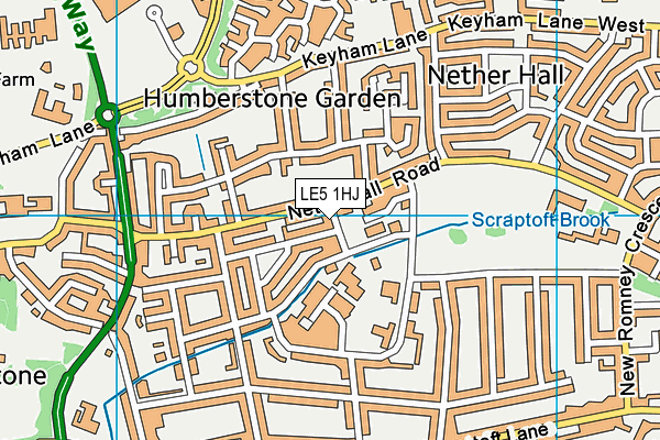 LE5 1HJ map - OS VectorMap District (Ordnance Survey)