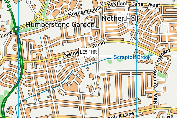 LE5 1HR map - OS VectorMap District (Ordnance Survey)