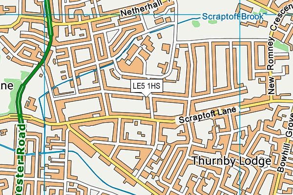 LE5 1HS map - OS VectorMap District (Ordnance Survey)