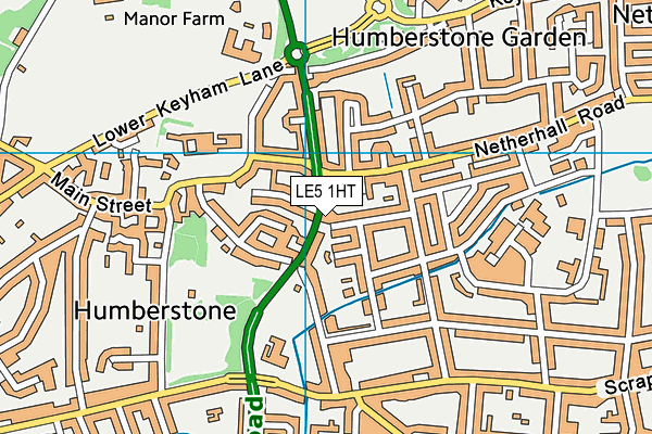 LE5 1HT map - OS VectorMap District (Ordnance Survey)