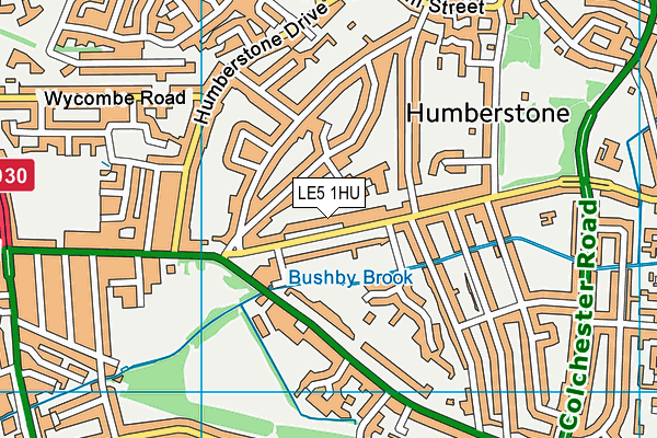 LE5 1HU map - OS VectorMap District (Ordnance Survey)