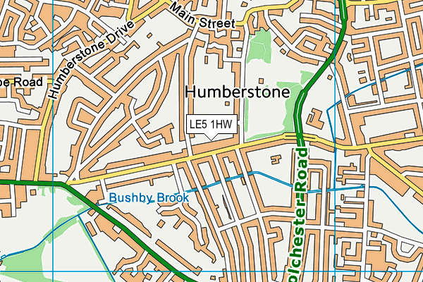 LE5 1HW map - OS VectorMap District (Ordnance Survey)