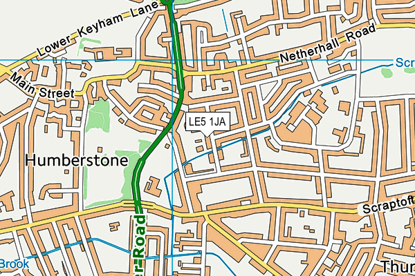 LE5 1JA map - OS VectorMap District (Ordnance Survey)