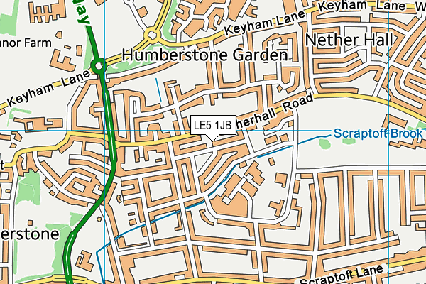 LE5 1JB map - OS VectorMap District (Ordnance Survey)