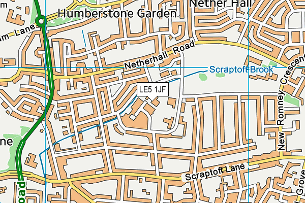 LE5 1JF map - OS VectorMap District (Ordnance Survey)