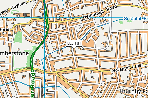 LE5 1JH map - OS VectorMap District (Ordnance Survey)