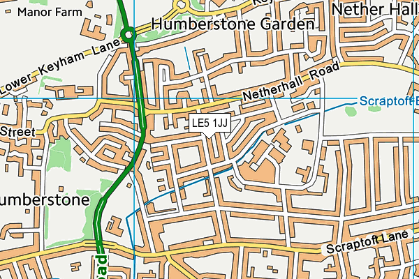 LE5 1JJ map - OS VectorMap District (Ordnance Survey)