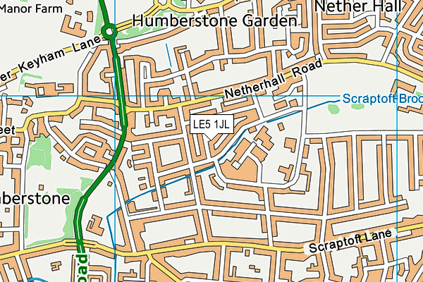 LE5 1JL map - OS VectorMap District (Ordnance Survey)