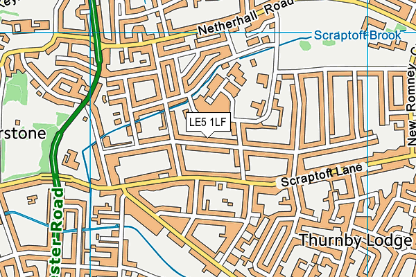 LE5 1LF map - OS VectorMap District (Ordnance Survey)