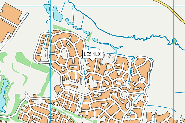 LE5 1LX map - OS VectorMap District (Ordnance Survey)