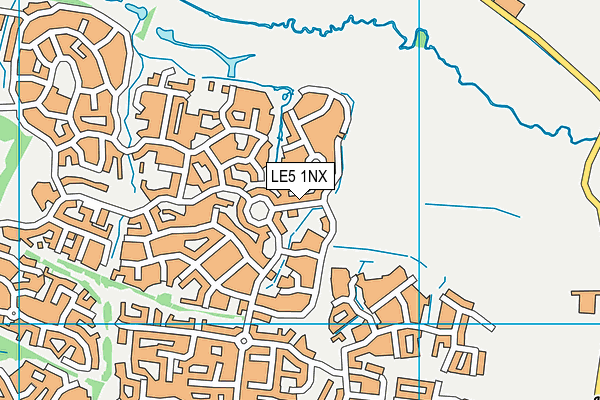 LE5 1NX map - OS VectorMap District (Ordnance Survey)