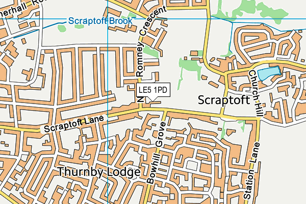 LE5 1PD map - OS VectorMap District (Ordnance Survey)