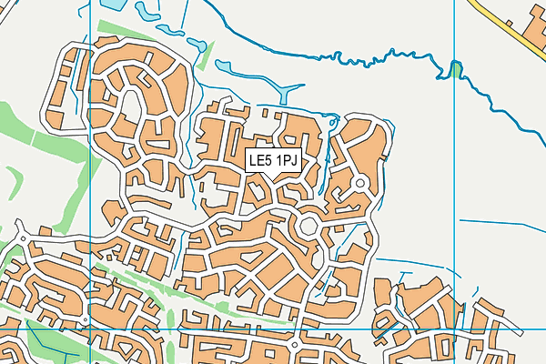 LE5 1PJ map - OS VectorMap District (Ordnance Survey)