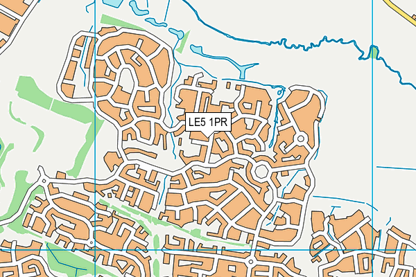 LE5 1PR map - OS VectorMap District (Ordnance Survey)