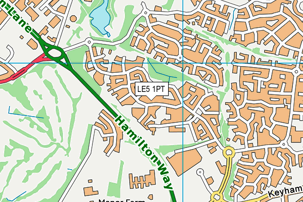 LE5 1PT map - OS VectorMap District (Ordnance Survey)