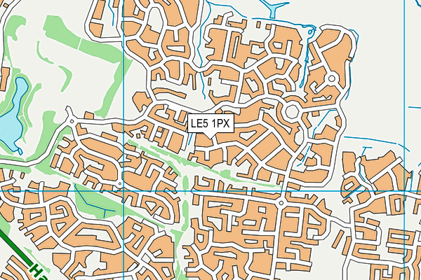 LE5 1PX map - OS VectorMap District (Ordnance Survey)