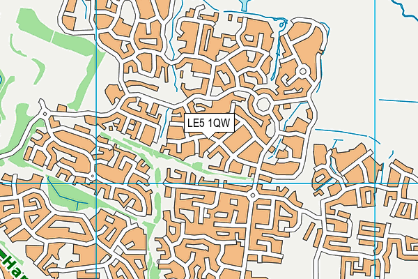 LE5 1QW map - OS VectorMap District (Ordnance Survey)