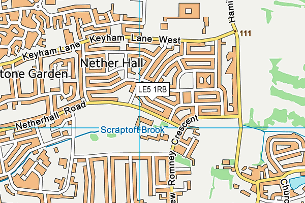 LE5 1RB map - OS VectorMap District (Ordnance Survey)