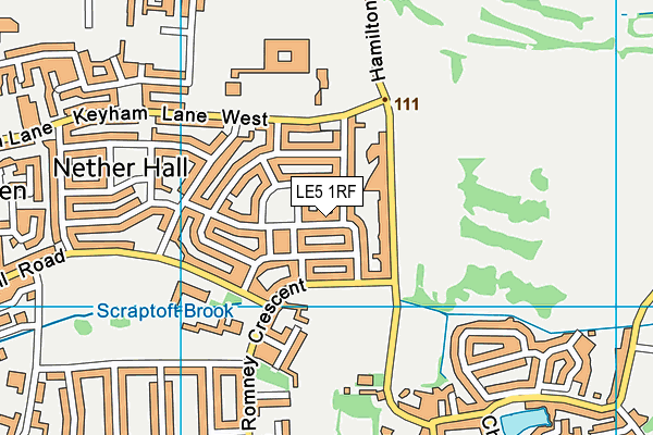 LE5 1RF map - OS VectorMap District (Ordnance Survey)
