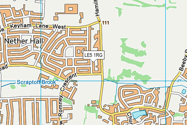 LE5 1RG map - OS VectorMap District (Ordnance Survey)