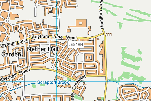 LE5 1RH map - OS VectorMap District (Ordnance Survey)