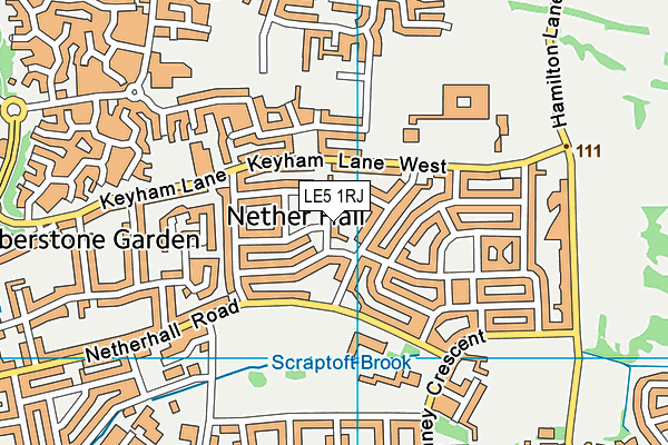 LE5 1RJ map - OS VectorMap District (Ordnance Survey)