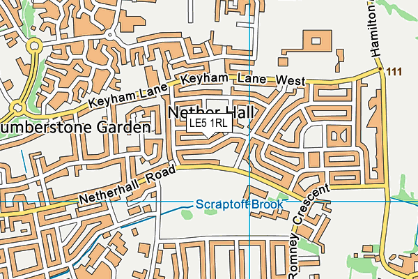 LE5 1RL map - OS VectorMap District (Ordnance Survey)
