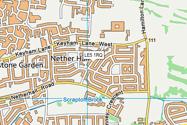 LE5 1RQ map - OS VectorMap District (Ordnance Survey)