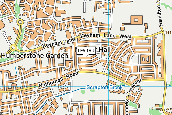 LE5 1RU map - OS VectorMap District (Ordnance Survey)