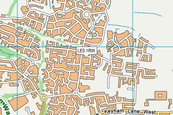 LE5 1RW map - OS VectorMap District (Ordnance Survey)